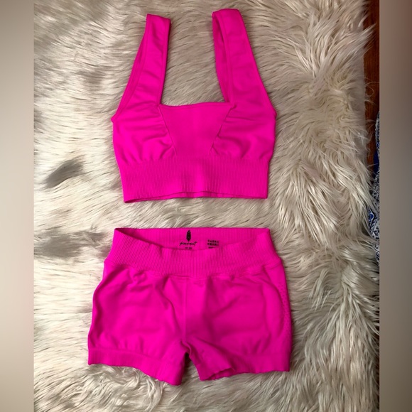 FREE PEOPLE BUNDLE OF Good Karma Square Neck Bra AND Micro Shorts - Picture 2 of 7